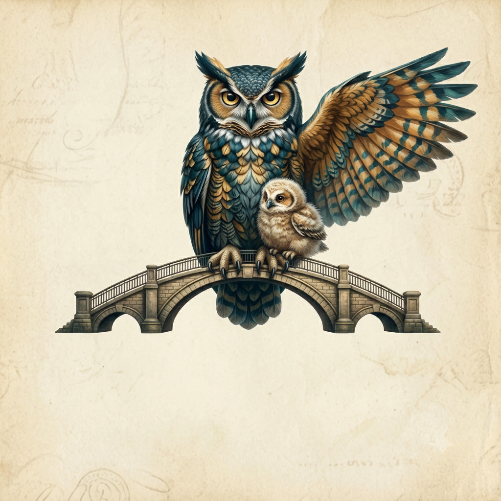 Life insurance and family protection illustration with owl mascot holding a shield